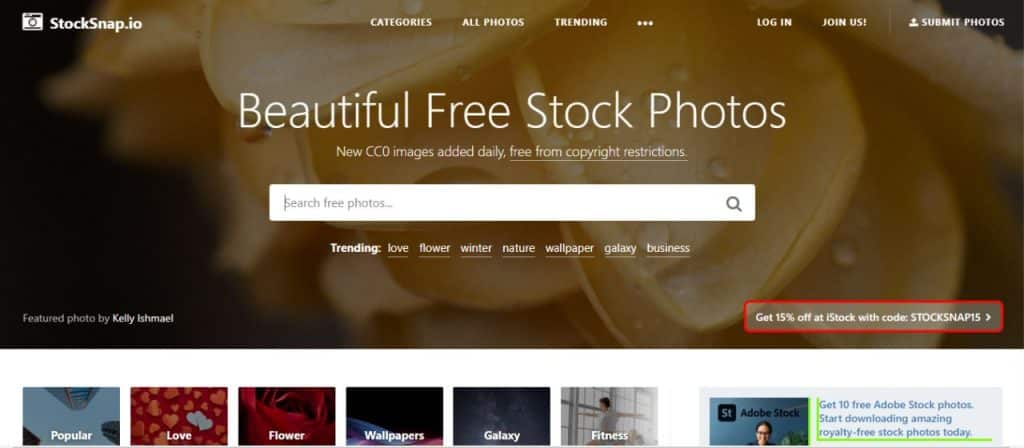 StockSnap Free Stock Image Site